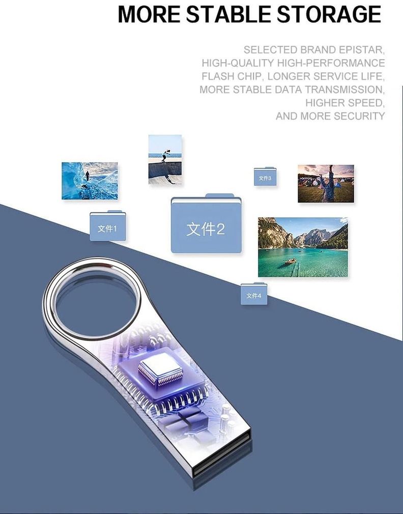 Pendrive Llavero 2 Tb - 3.0 + 4 Adaptador Otg Y 4 Tc-3