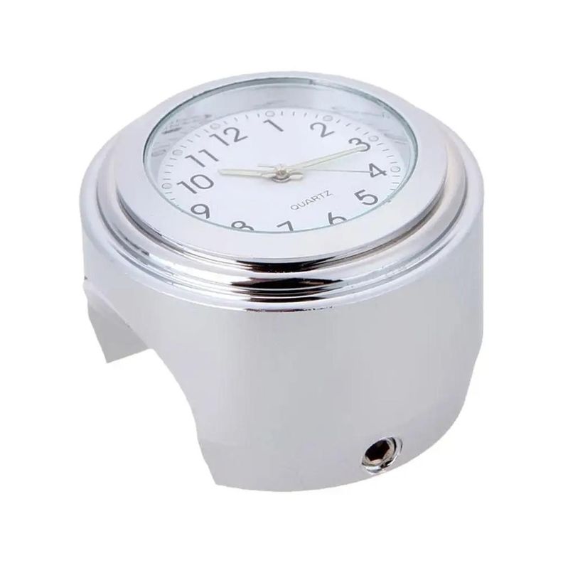 Reloj para moto - Cromaro - Fondo Blanco Plata