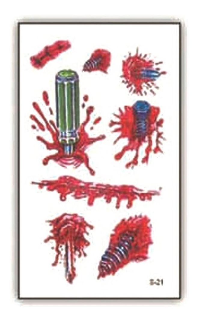 Tatuaje Temporal Halloween Cosplay Disfraz - Herida - 4c-0