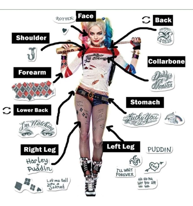 Tatoo Harley Quinn - Cosplay - Disfraz - Versión 1 - Pequeño-3