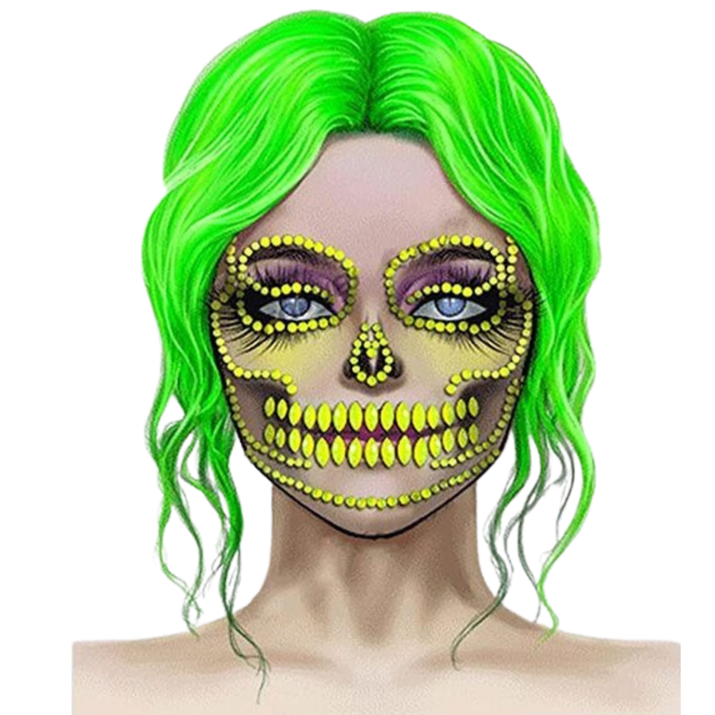 Tatoo - Catrina - Fluorecente - Cristales-0