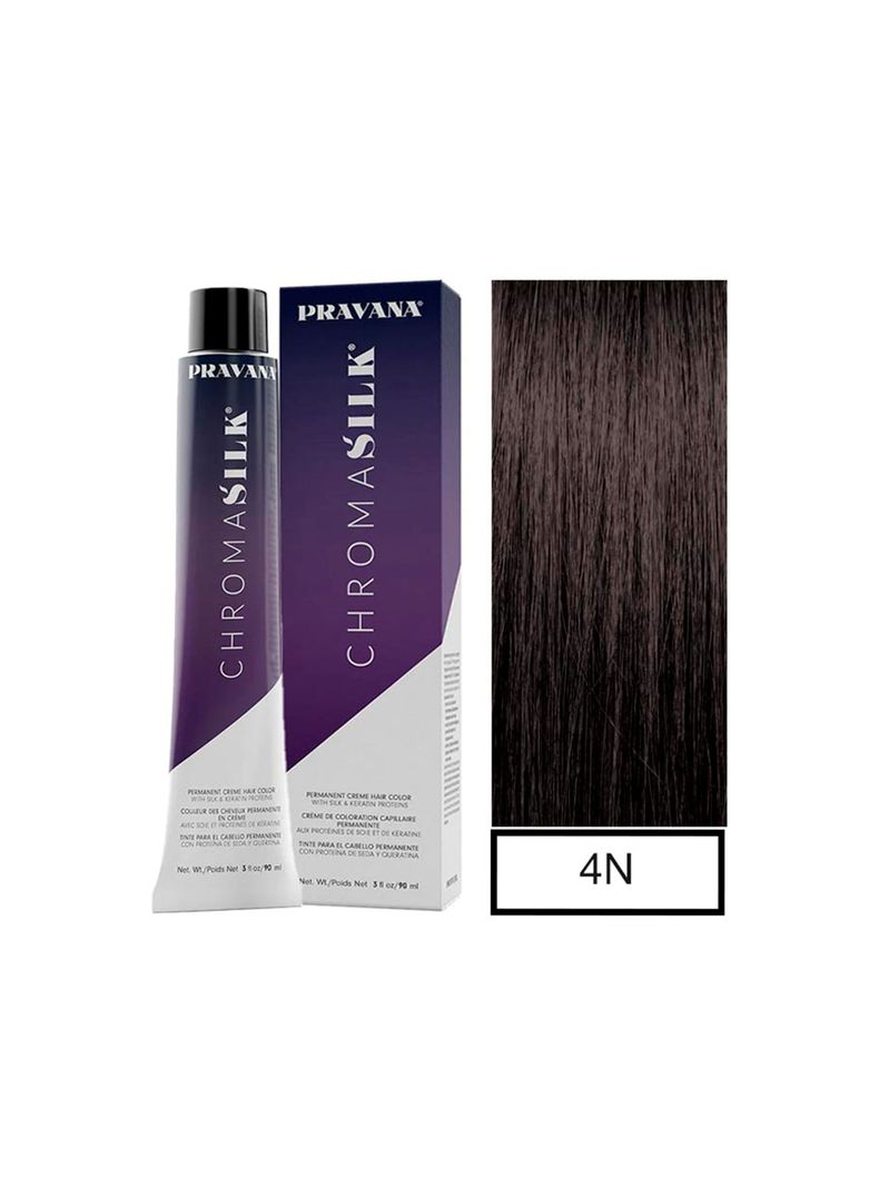 PRAVANA - Tintura Permanente Chromasilk Castaño Natural 4N 90Ml + Oxidante-0