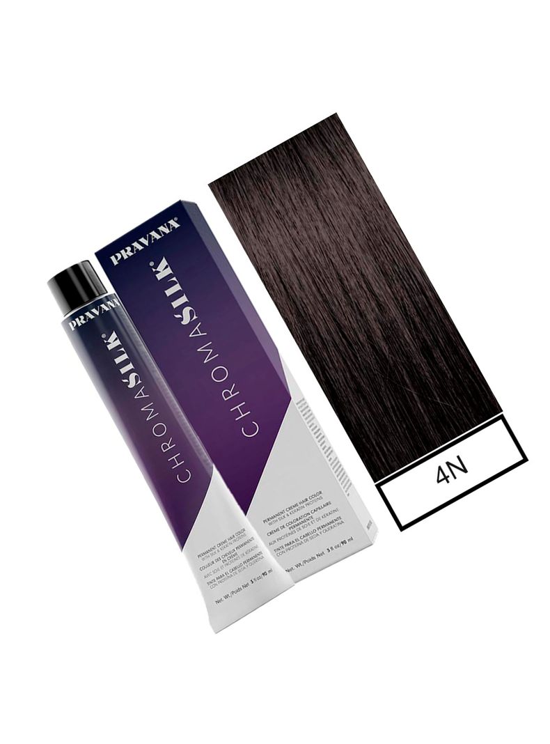 PRAVANA - Tintura Permanente Chromasilk Castaño Natural 4N 90Ml + Oxidante-1