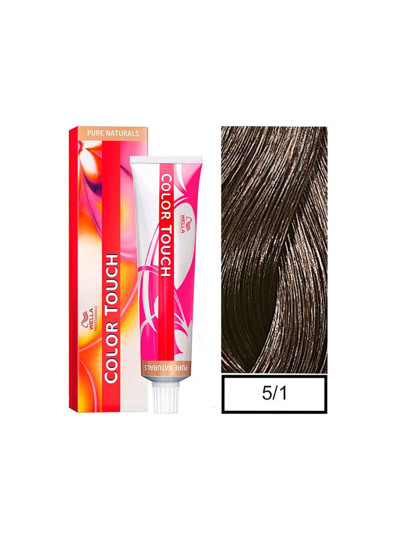 WELLA-tintura semipermanente color touch 5/1 castaño claro ceniza 60gr + Peróxido en crema de 1,9%-0