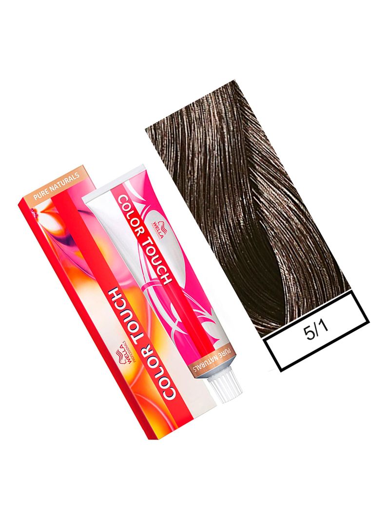 WELLA-tintura semipermanente color touch 5/1 castaño claro ceniza 60gr + Peróxido en crema de 1,9%-1