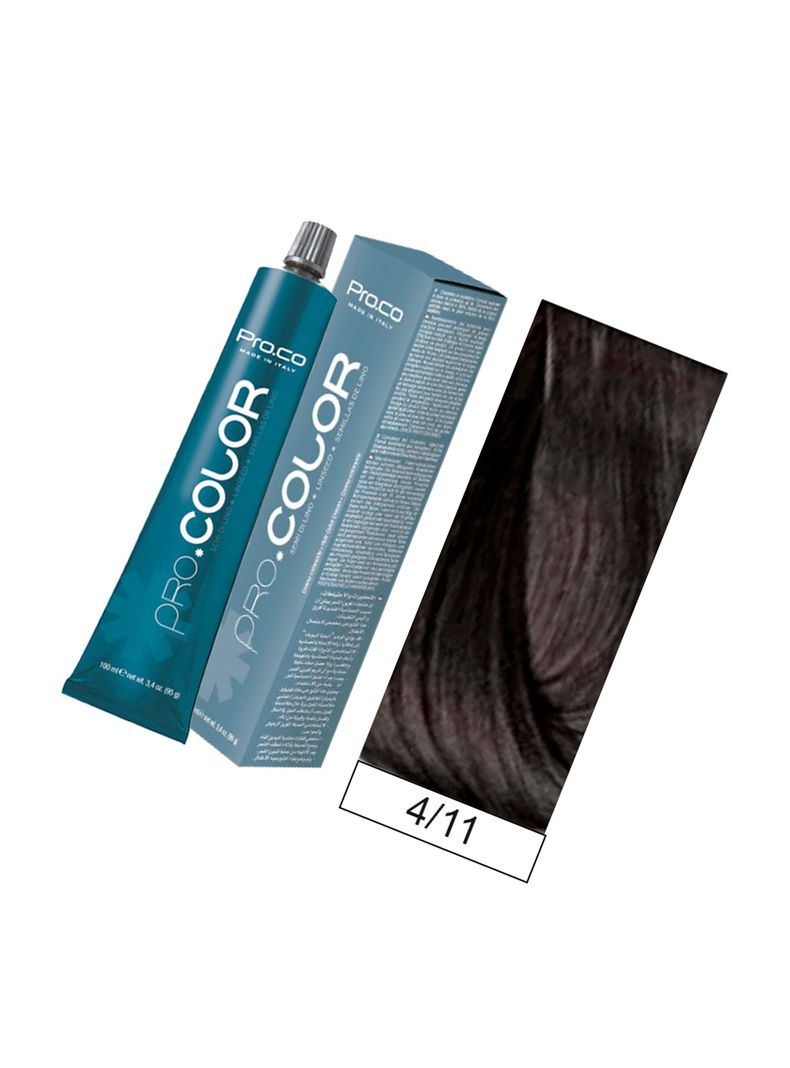 Tintura Permanente Pro.color BBcos  4/11 Castaño Natural Ceniza Intenso 100ml-1