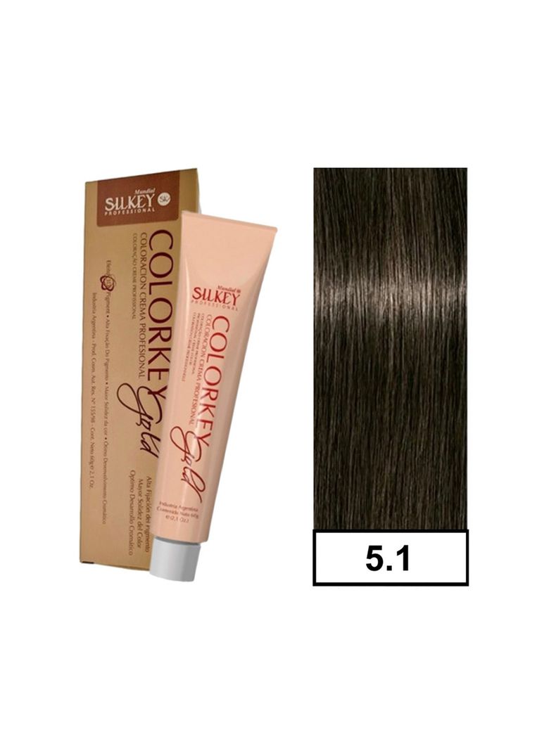 COLORKEY GOLD - Tintura Permanente Efecto 3D Pigment 60gr  - 5.1 Castaño Claro Ceniza-0