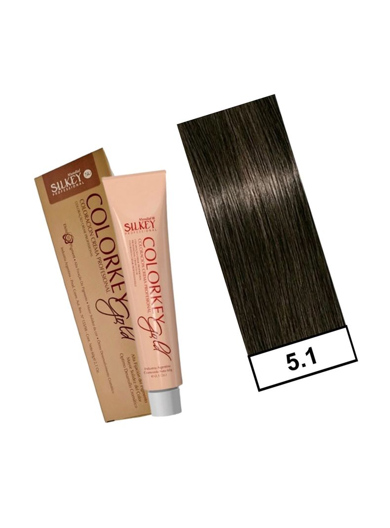 COLORKEY GOLD - Tintura Permanente Efecto 3D Pigment 60gr  - 5.1 Castaño Claro Ceniza-1
