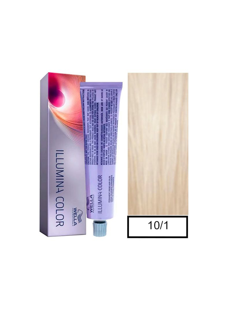 WELLA - Tintura permanente illumina color 10/1 Rubio Súper Claro Ceniza 60 ml + Oxidante-0