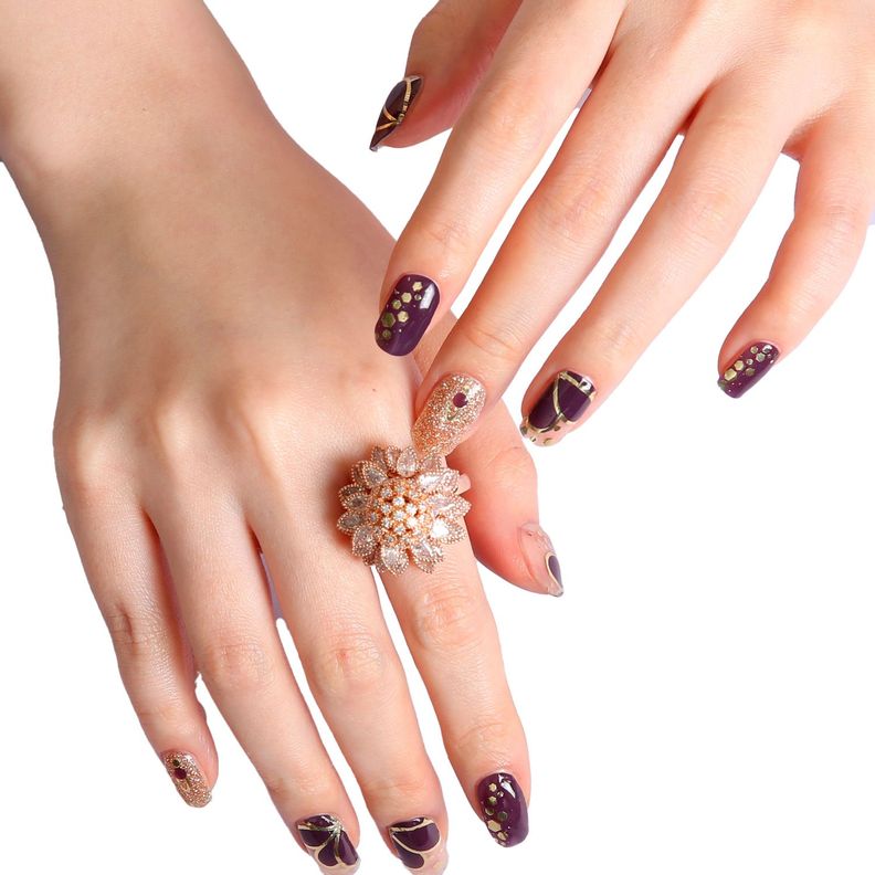 Uñas Sticker Efecto Gel Tiolla Romantic Wine-0
