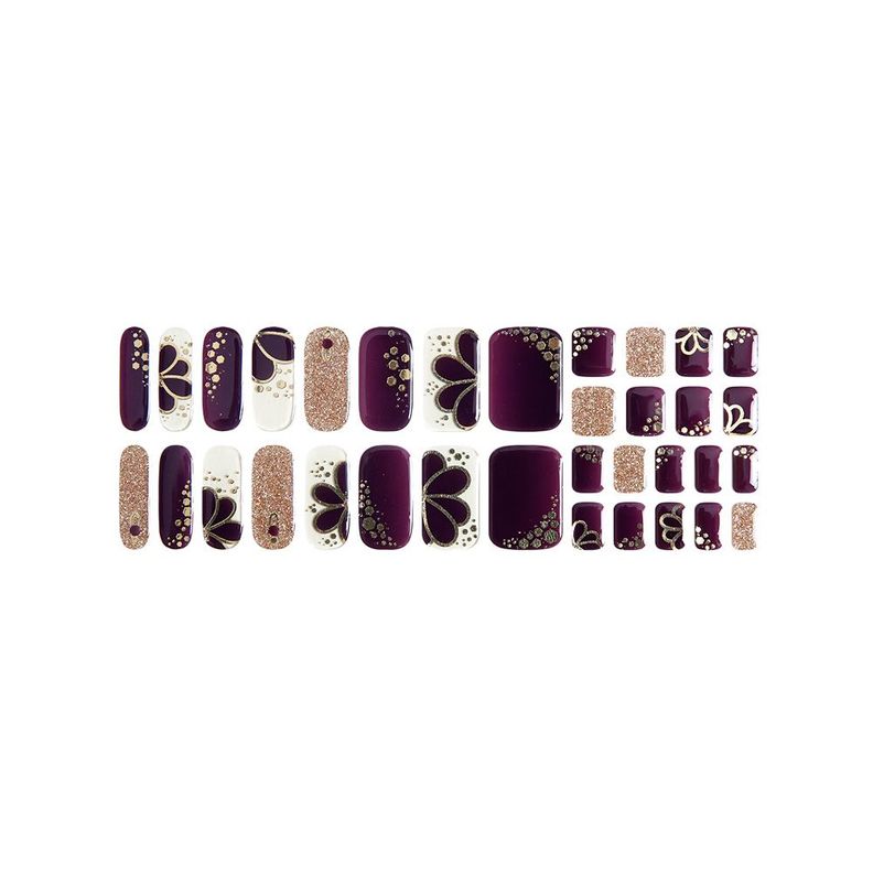 Uñas Sticker Efecto Gel Tiolla Romantic Wine-1