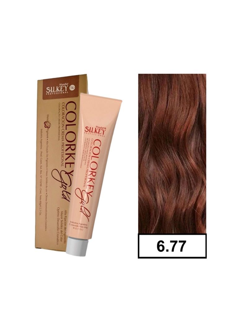 COLORKEY GOLD - Tintura Permanente Efecto 3D Pigment 60gr  - 6.77 Rubio Oscuro Marrón Profundo-0