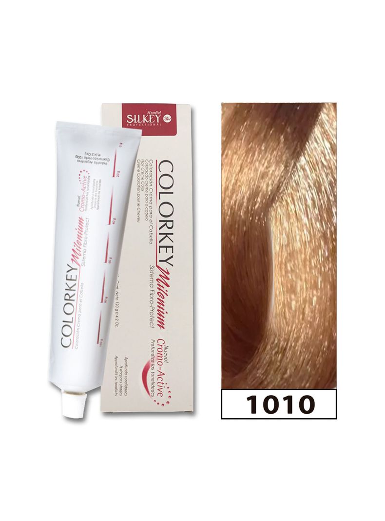 COLORKEY MILENIUM - Tintura Permanente en crema Silkey 120GR  - 10.10 Ceniza Extra Aclarante-0