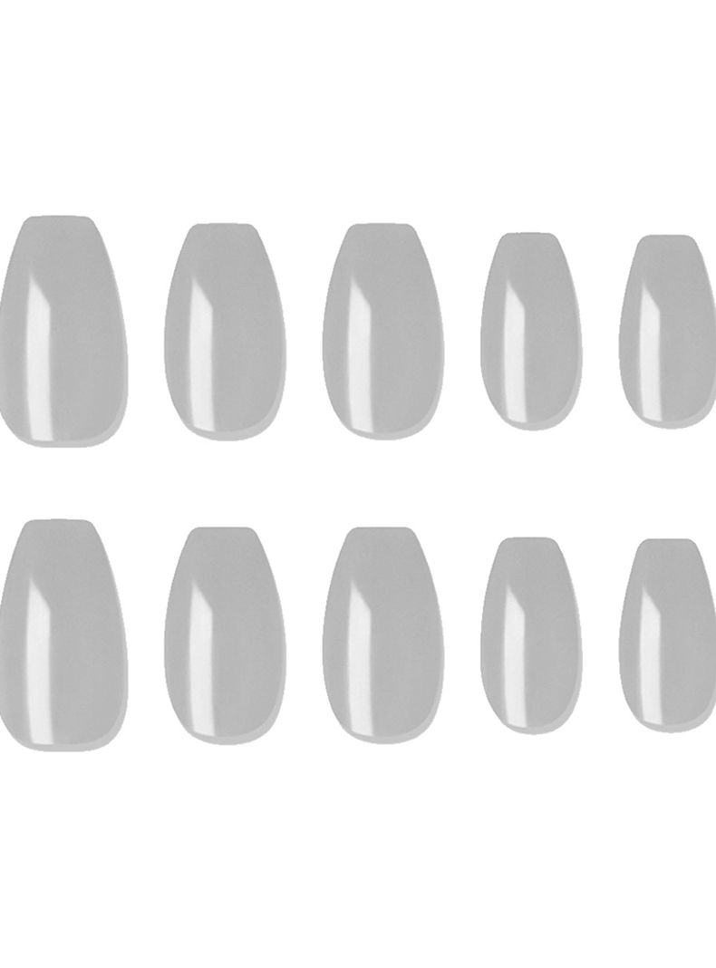 MUZMAK - Uñas Press On Cool Gray Coffin 36 U.-1