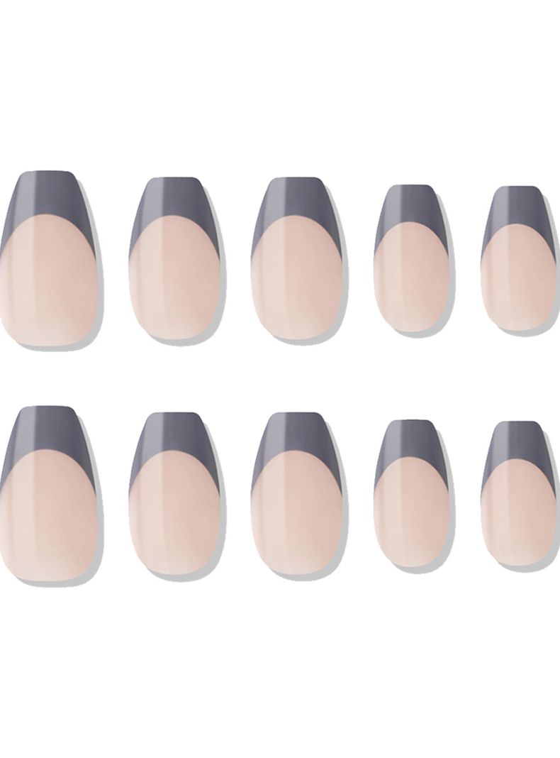 MUZMAK - Uñas Press On Purple Gray Coffin 36 U.-1