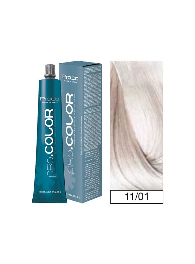 Tintura Permanente Pro.color BBcos  11/01 Rubio Clarisimo Natural Ceniza 100ml-0
