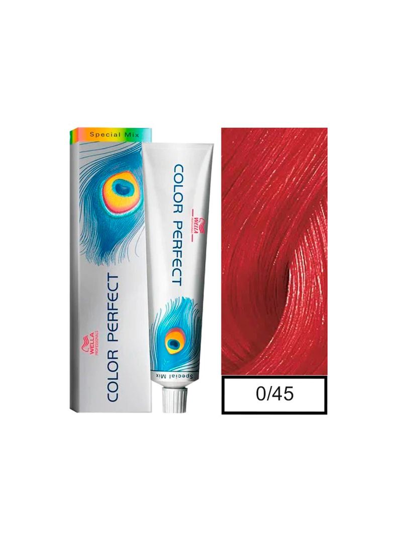 WELLA-tintura permanente color perfect special mix 0/45 rojo caoba 60gr + oxidante 20vol 60ml-0