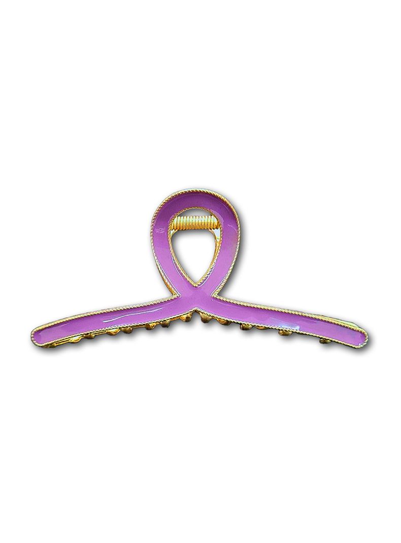 Traba Metalica Garra Tiburon Para Cabello Resina Lila