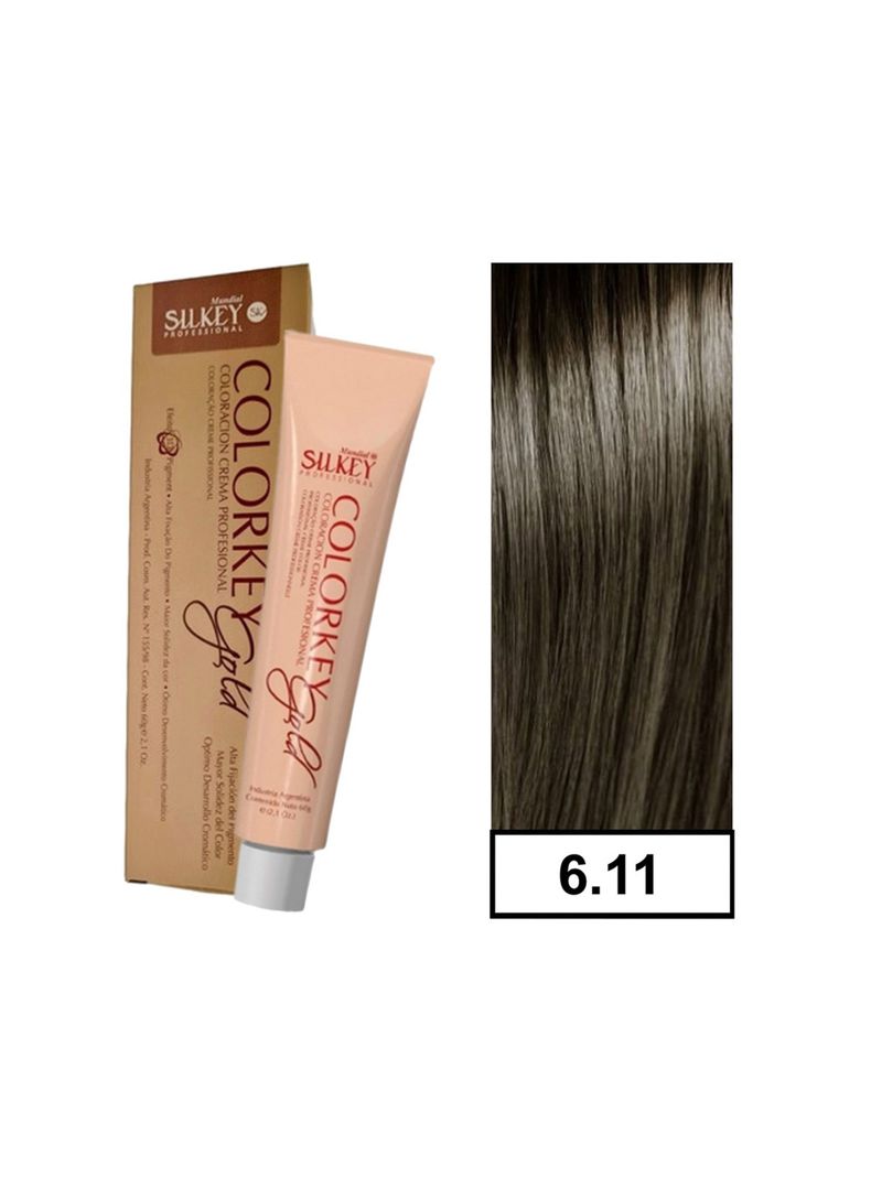 COLORKEY GOLD - Tintura Permanente Efecto 3D Pigment 60gr  - 6.11 Rubio Oscuro Ceniza Profundo-0