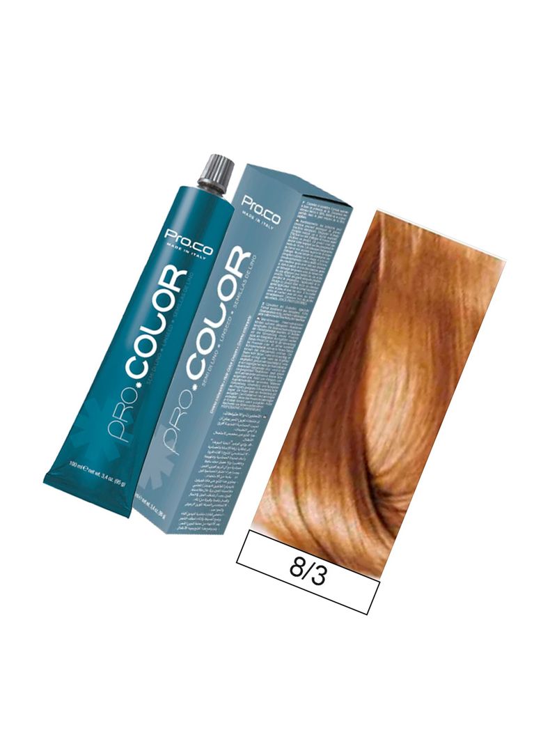 Tintura Permanente Pro.color BBcos  8/3 Rubio Claro Dorado 100ml-1