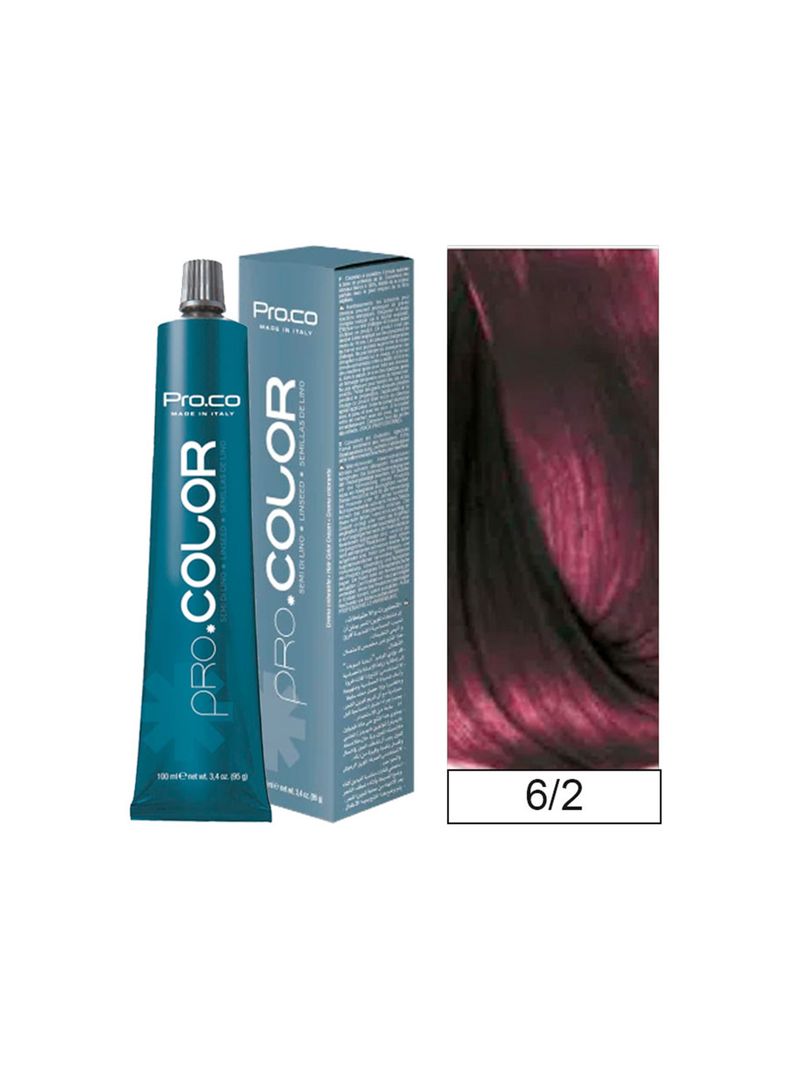 Tintura Permanente Pro.color BBcos  6/2 Rubio Oscuro Morado 100ml-0