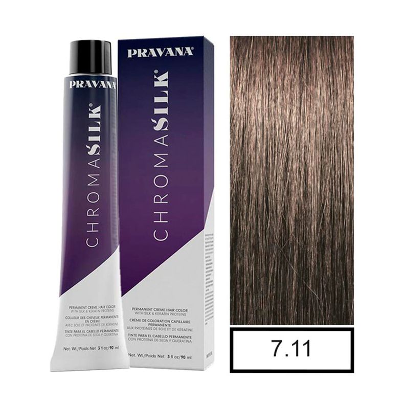 PRAVANA - Tintura Permanente Chromasilk Rubio Cenizo Intenso 7.11 90Ml + Oxidante-0