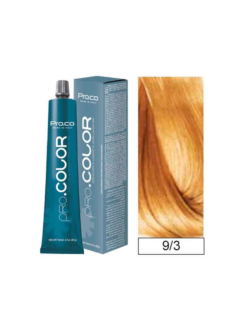 Tintura Permanente Pro.color BBcos  9/3 Rubio Clarisimo Dorado 100ml-0