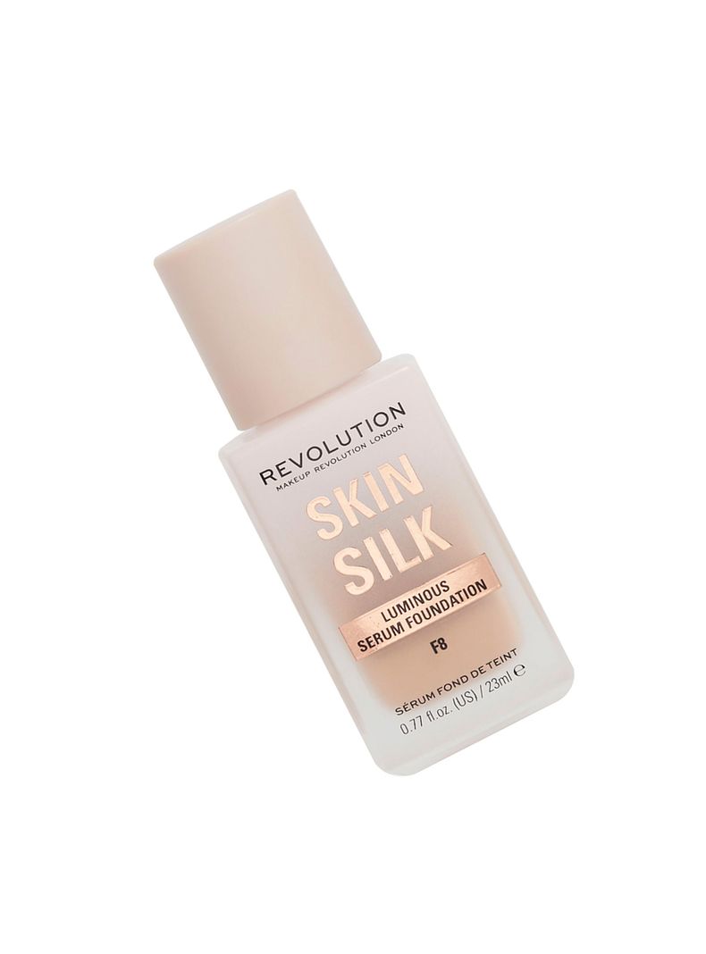 Base de maquillaje Skin Silk Serum de Makeup Revolution 23ml - F8 MEDIO A BRONCEADO-1