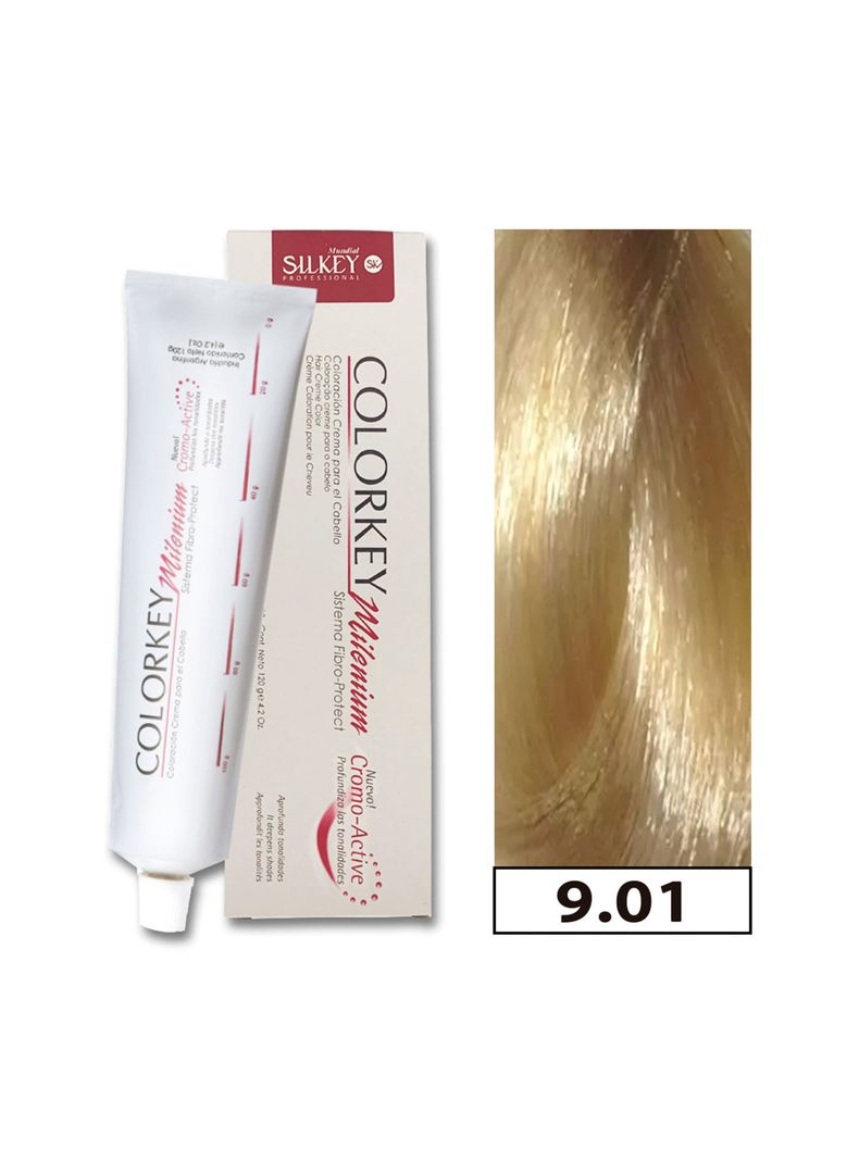 COLORKEY MILENIUM - Tintura Permanente en crema Silkey 120GR  - 9.01 Rubio Extra Claro Ceniza Suave-0