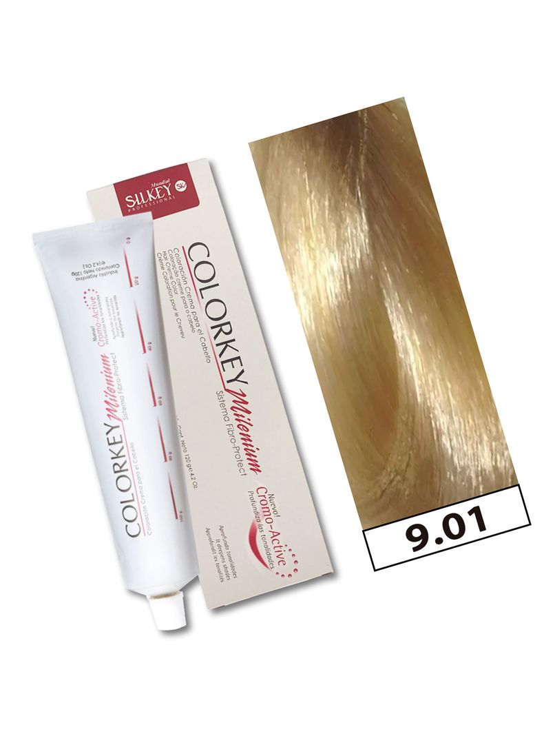 COLORKEY MILENIUM - Tintura Permanente en crema Silkey 120GR  - 9.01 Rubio Extra Claro Ceniza Suave-1