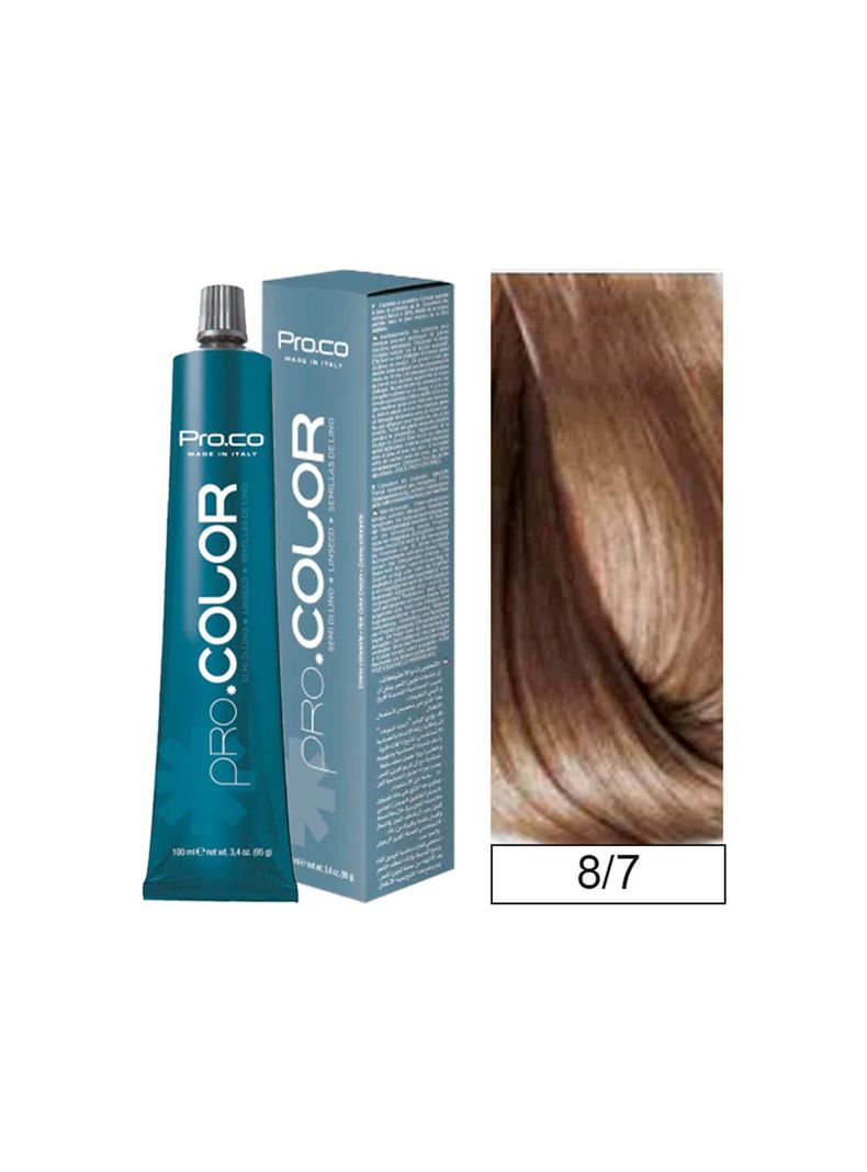 Tintura Permanente Pro.color BBcos  8/7 Rubio Claro Beige 100ml-0