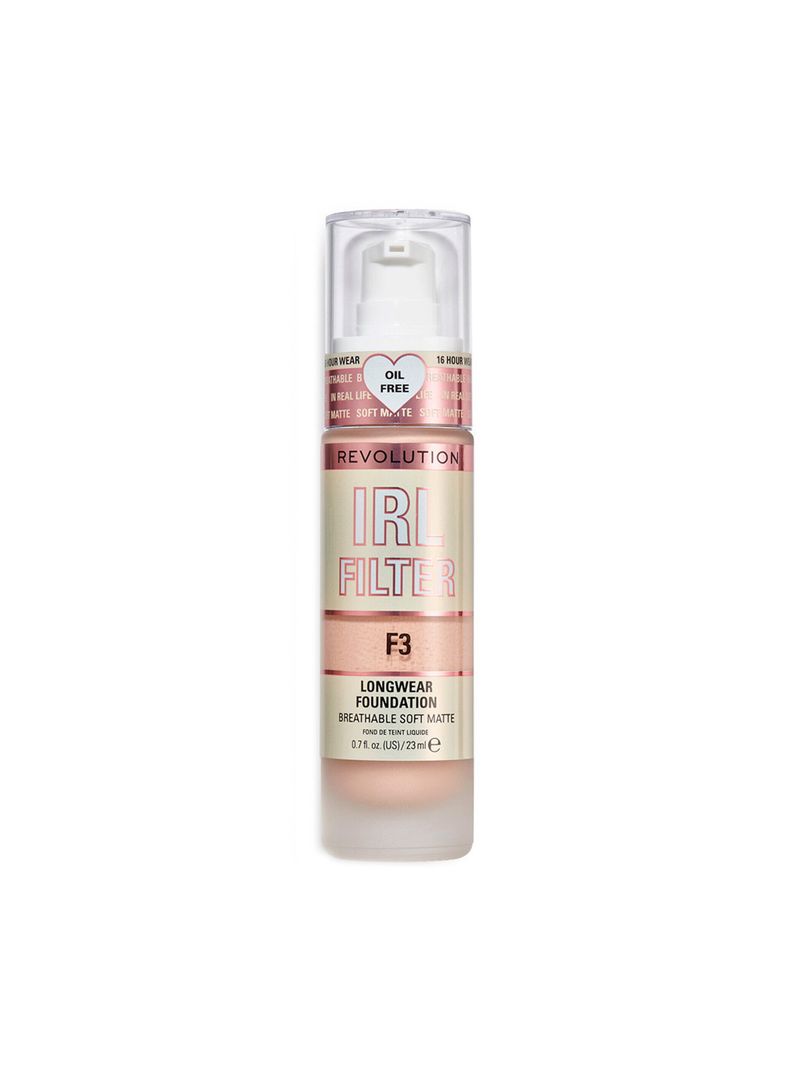 Base de maquillaje Matte IRL Filter larga duracion Revolution 23ml - F3