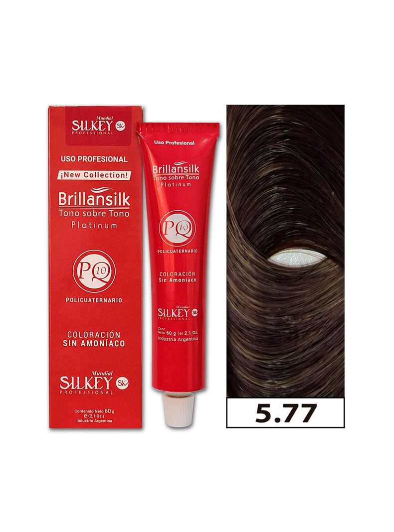 BRILLANSILK - Tintura Tono - Tono Sin Amoníaco Silkey 60g  - 5.77 Castaño Claro Marron Profundo-0