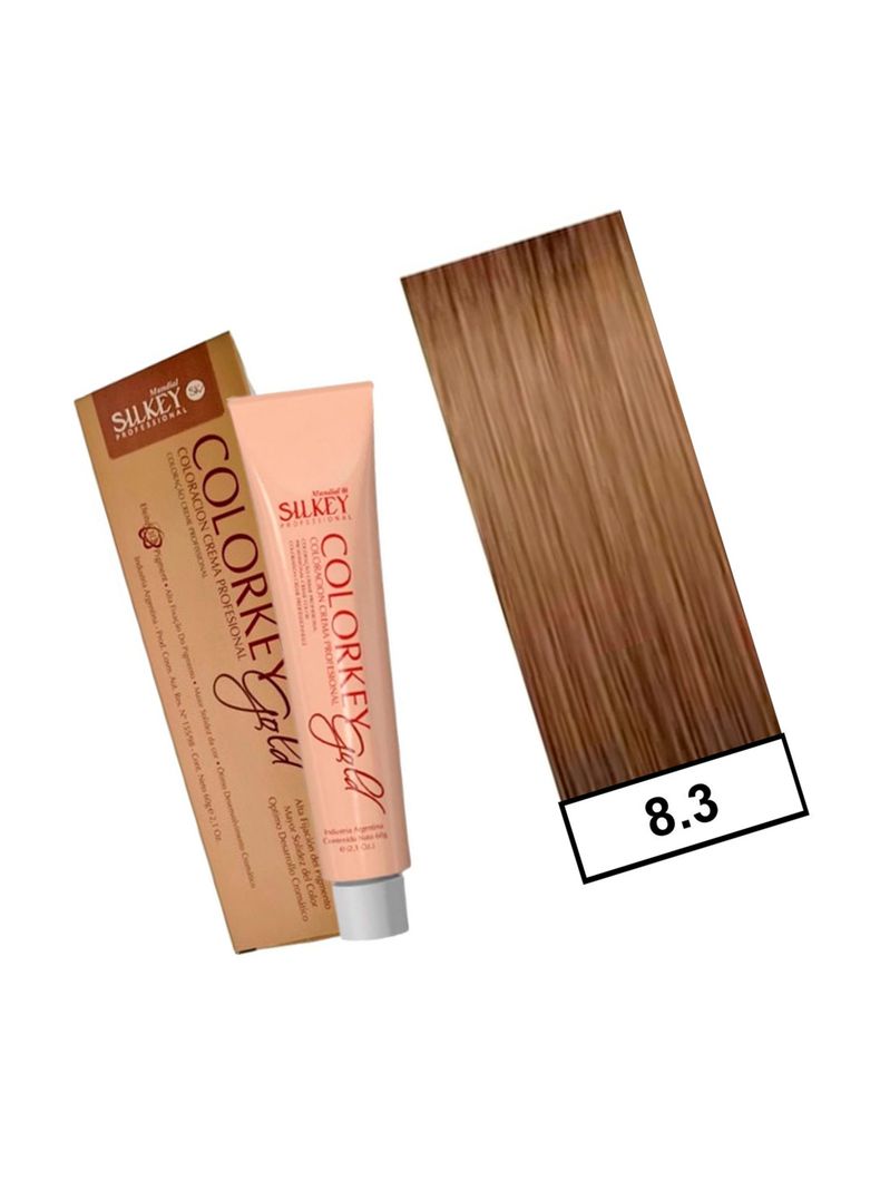 COLORKEY GOLD - Tintura Permanente Efecto 3D Pigment 60gr  - 8.3 Rubio Claro Dorado-1