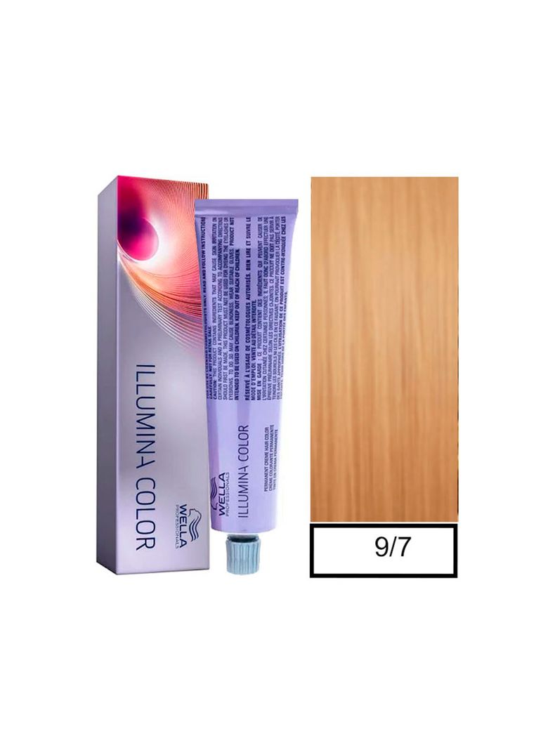WELLA - Tintura permanente illumina color 9/7 Rubio Muy Claro Marrón 60 ml + Oxidante-0