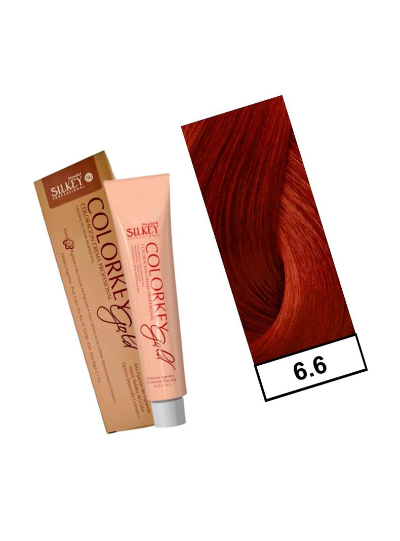 COLORKEY GOLD - Tintura Permanente Efecto 3D Pigment 60gr  - 6.6 Rubio Oscuro Rojizo-1