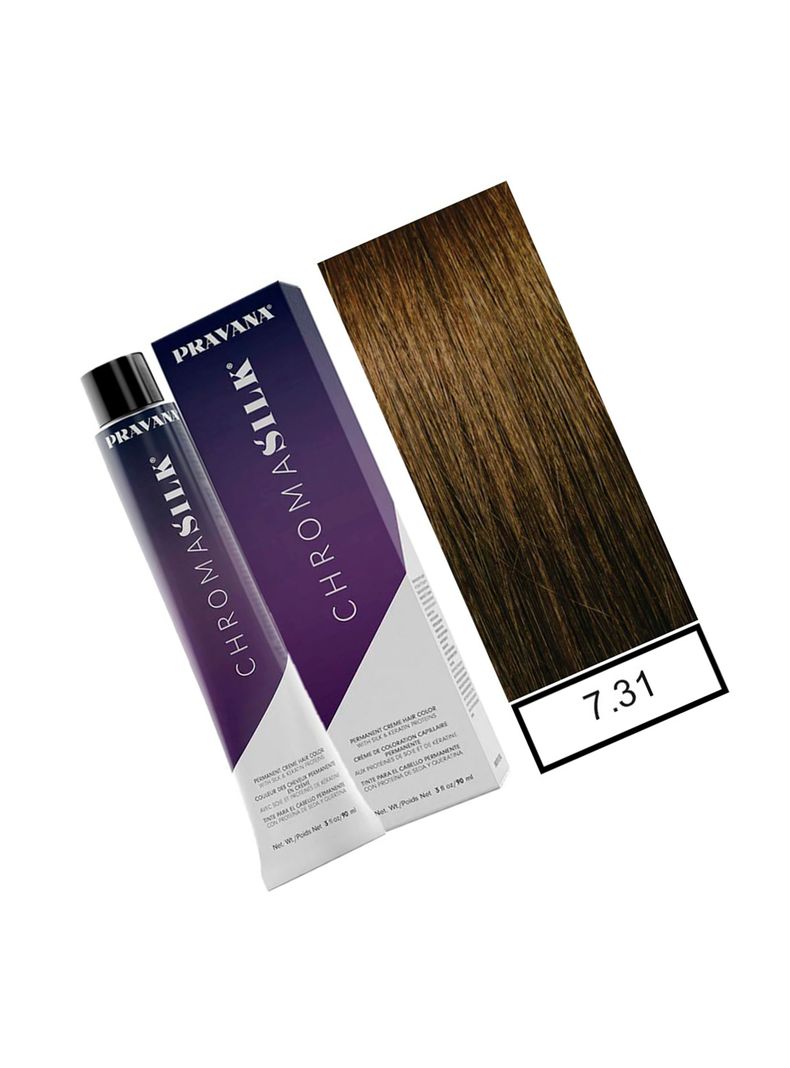 PRAVANA - Tintura Permanente Chromasilk Rubio Dorado Ceniza 7.31 90Ml + Oxidante-1