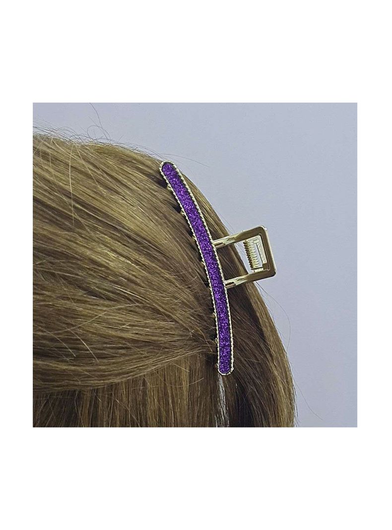 Traba Metálica Garra Tiburón Cabello Brillo Intenso Morado-1