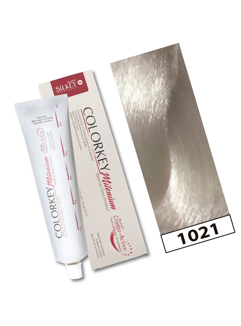 COLORKEY MILENIUM - Tintura Permanente en crema Silkey 120GR  - 10.21 Nacarado Extra Aclarante-1