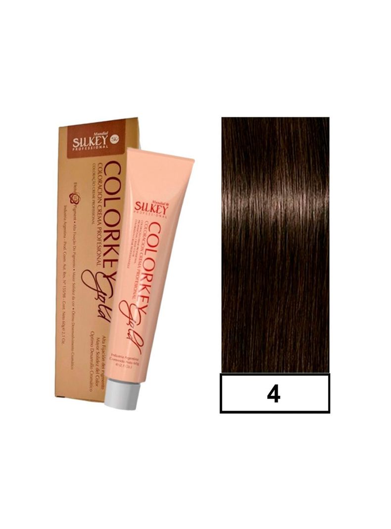 COLORKEY GOLD - Tintura Permanente Efecto 3D Pigment 60gr  - 4 Castaño Medio Natural-0