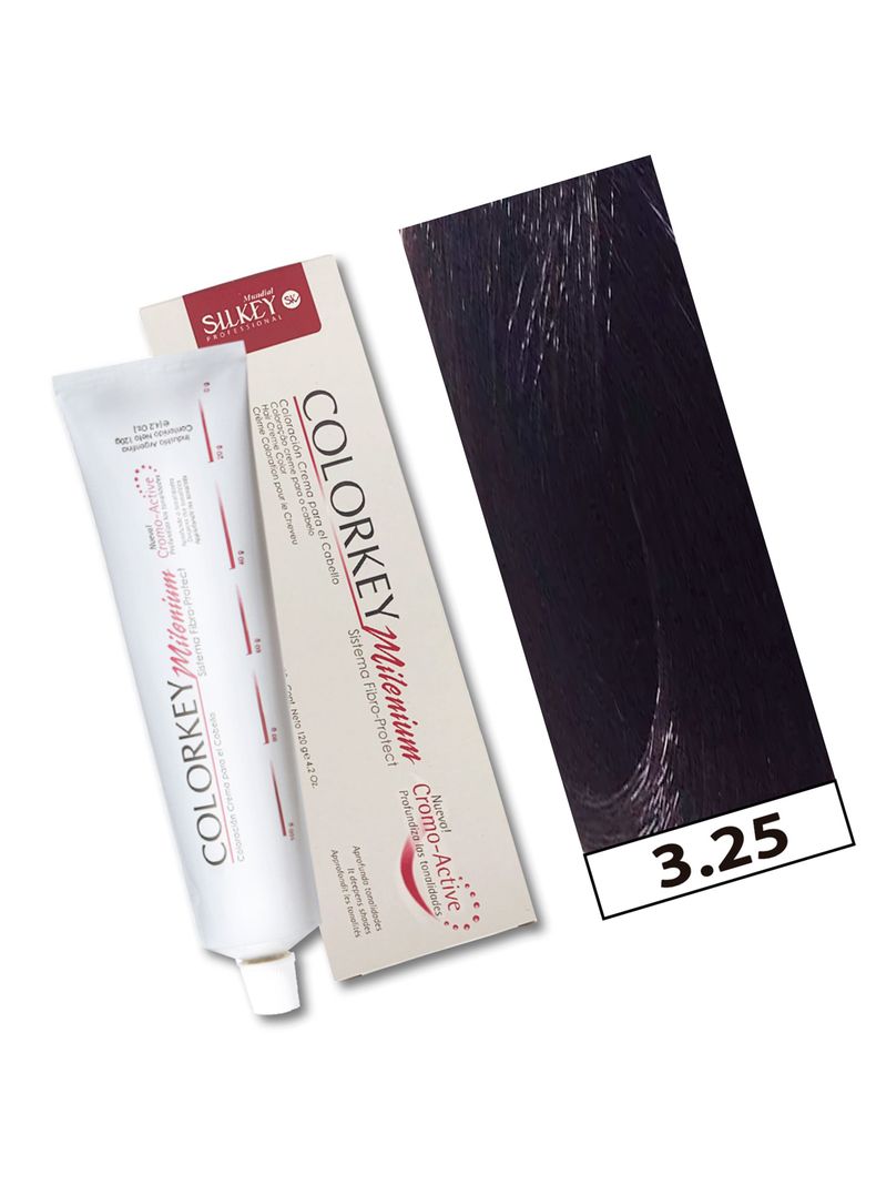 COLORKEY MILENIUM - Tintura Permanente en crema Silkey 120GR  - 3.25 Ciruela-1