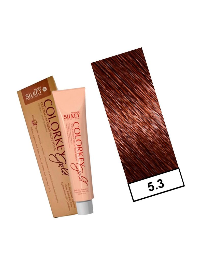 COLORKEY GOLD - Tintura Permanente Efecto 3D Pigment 60gr  - 5.3 Castaño Claro Dorado-1