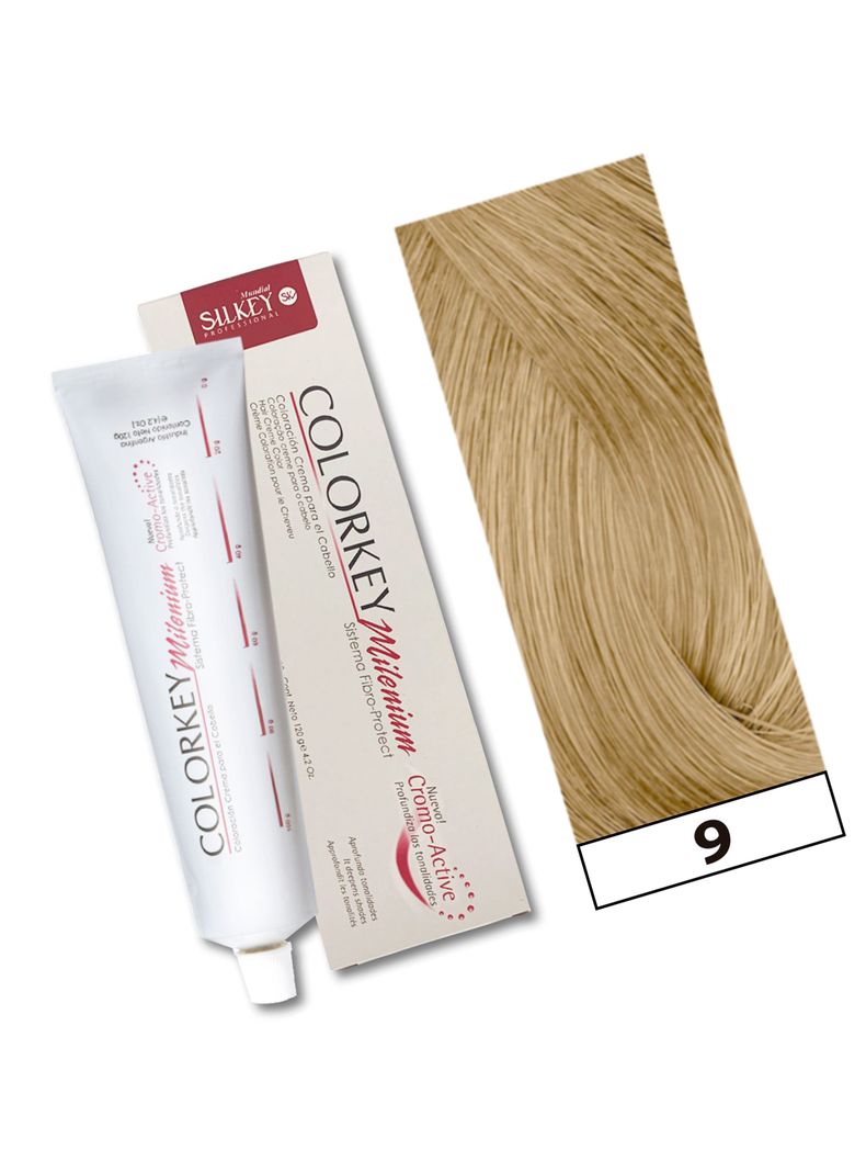 COLORKEY MILENIUM - Tintura Permanente en crema Silkey 120GR  - 9 Rubio Extra Claro Natural-1