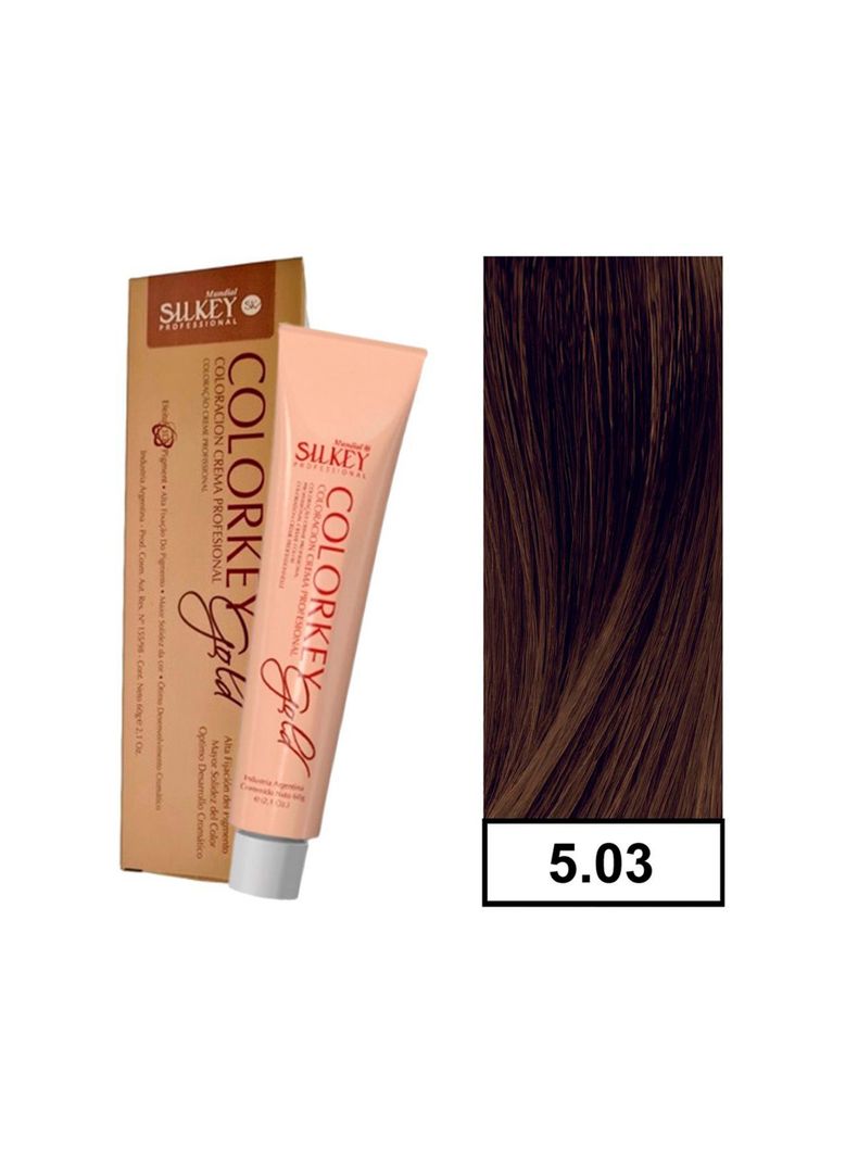 COLORKEY GOLD - Tintura Permanente Efecto 3D Pigment 60gr  - NC 5.03 Castaño Claro Lev. Calido-0