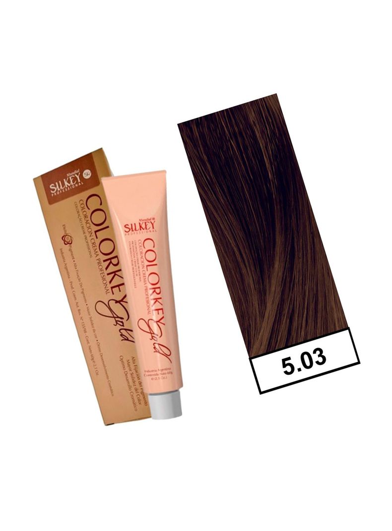 COLORKEY GOLD - Tintura Permanente Efecto 3D Pigment 60gr  - NC 5.03 Castaño Claro Lev. Calido-1