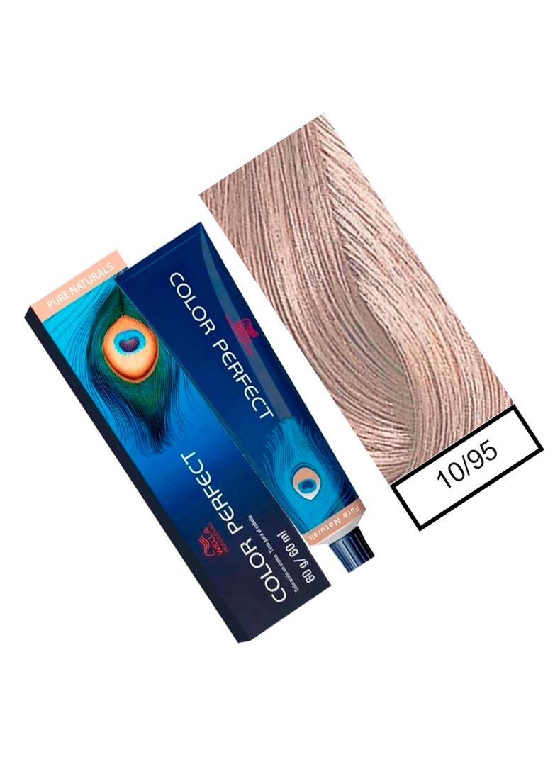 WELLA-tintura permanente color perfect 10/95 rubio ultra claro cendre caoba 60gr + oxidante 20vol 60ml-1