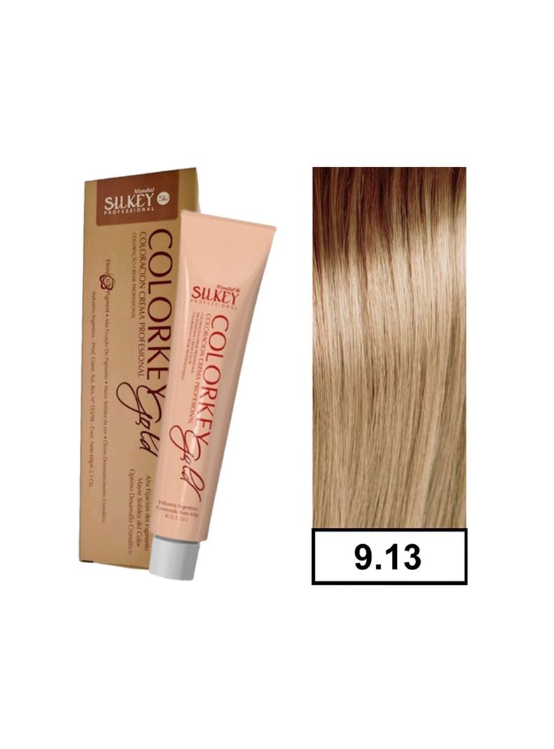 COLORKEY GOLD - Tintura Permanente Efecto 3D Pigment 60gr  - 9.13 Rubio Extra Claro Ceniza Dorado-0