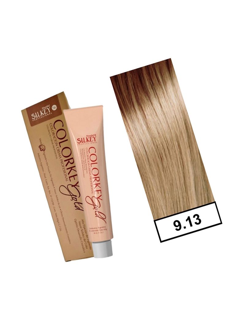 COLORKEY GOLD - Tintura Permanente Efecto 3D Pigment 60gr  - 9.13 Rubio Extra Claro Ceniza Dorado-1