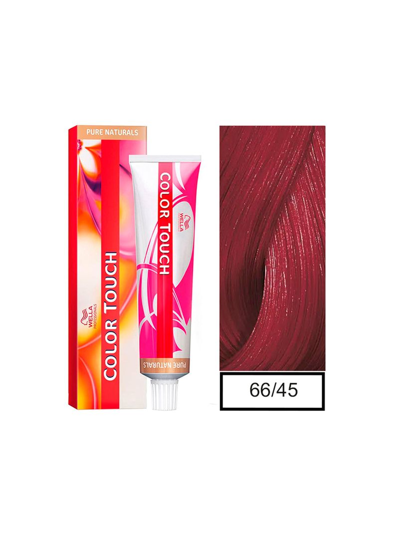 WELLA-tintura semipermanente color touch 66/45 rubio oscuro intenso rojo caoba 60gr + Peróxido en crema de 1,9%-0