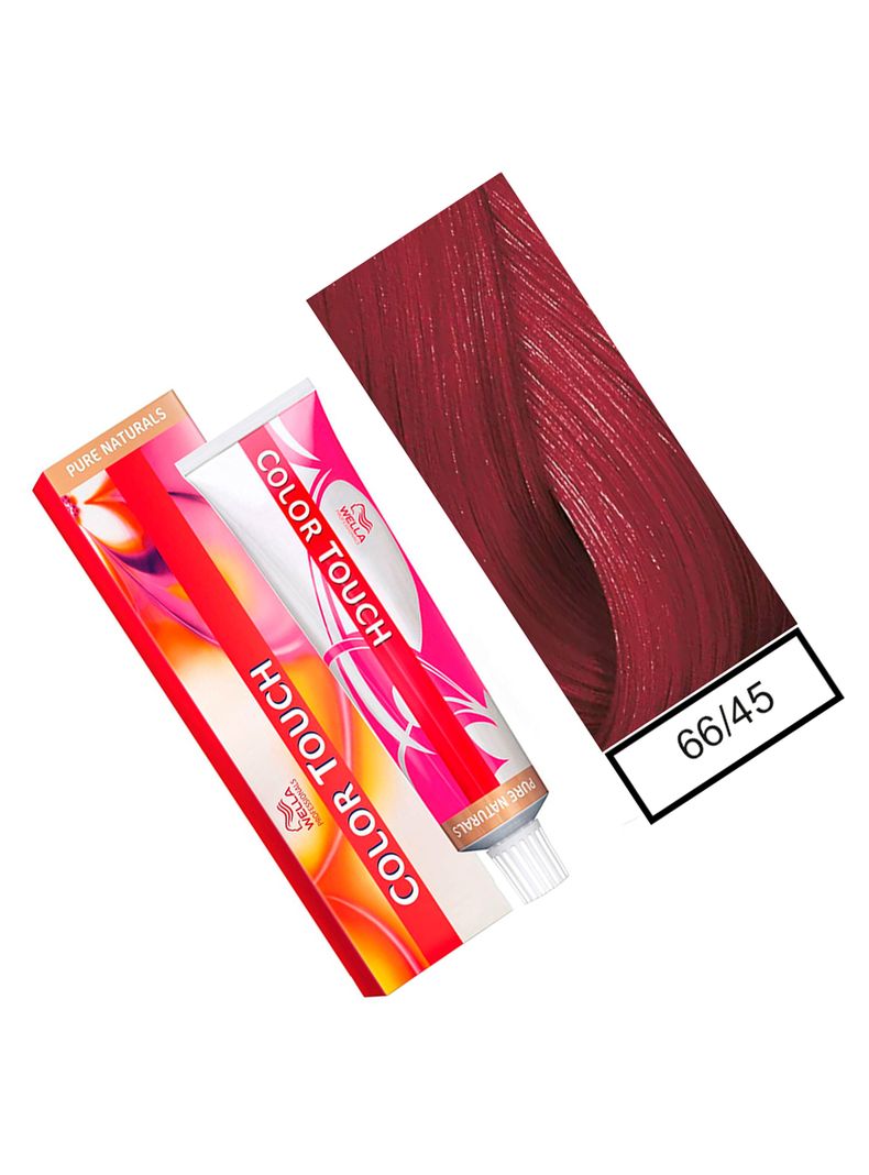 WELLA-tintura semipermanente color touch 66/45 rubio oscuro intenso rojo caoba 60gr + Peróxido en crema de 1,9%-1